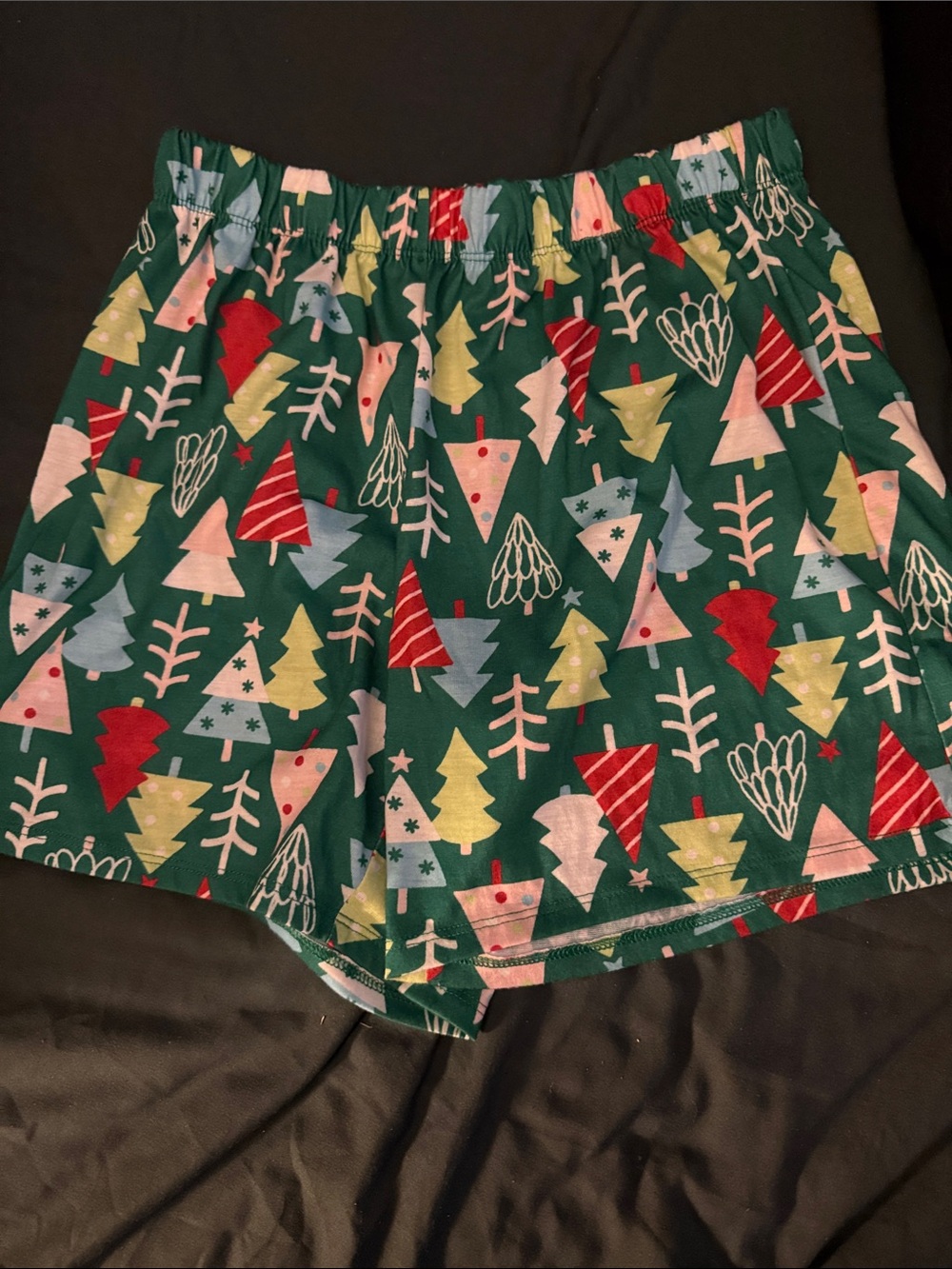 Cat & Jack Green Holiday Tree Print Pajama Bottoms